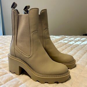Zara Rubberized Heeled Ankle Boots
